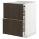 METOD / MAXIMERA Bc w pull-out work surface/3drw, white/Sinarp brown, 60x60 cm