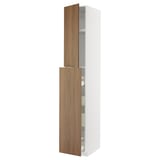METOD / MAXIMERA Hc w p-o func 1dr/4drw, white/Tistorp brown walnut effect, 40x60x240 cm