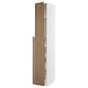 METOD / MAXIMERA Hc w p-o func 1dr/4drw, white/Tistorp brown walnut effect, 40x60x240 cm