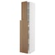 Option: METOD / MAXIMERA Hc w p-o func 4drw/1dr/2shlv, white/Tistorp brown walnut effect, 40x60x220 cm