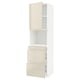 METOD / MAXIMERA Hi cab f micro combi w door/3 drwrs, white/Voxtorp high-gloss light beige, 60x60x220 cm