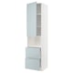 METOD / MAXIMERA Hi cab f micro w door/2 drawers, white/Kallarp light grey-blue, 60x60x240 cm