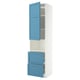 METOD / MAXIMERA Hi cab f micro w door/2 drawers, white/Lerhyttan blue, 60x60x240 cm