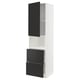 METOD / MAXIMERA Hi cab f micro w door/2 drawers, white/Nickebo matt anthracite, 60x60x220 cm