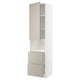 METOD / MAXIMERA Hi cab f micro w door/2 drawers, white/Stensund beige, 60x60x240 cm