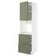METOD / MAXIMERA Hi cab f ov w dr/2 frnts/2 hi drwrs, white/Axstad grey-green, 60x60x220 cm