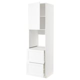 METOD / MAXIMERA Hi cab f ov w dr/2 frnts/2 hi drwrs, white Enköping/white wood effect, 60x60x220 cm