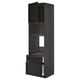 METOD / MAXIMERA High cab f oven/micro w dr/2 drwrs, black/Lerhyttan black stained, 60x60x220 cm