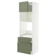 Option: METOD / MAXIMERA High cab f oven/micro w dr/2 drwrs, white/Axstad grey-green, 60x60x200 cm