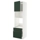 METOD / MAXIMERA High cab f oven/micro w dr/2 drwrs, white/Havstorp deep green, 60x60x220 cm