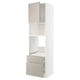 METOD / MAXIMERA High cab f oven/micro w dr/2 drwrs, white/Stensund beige, 60x60x220 cm