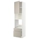 METOD / MAXIMERA High cab f oven/micro w dr/2 drwrs, white/Stensund beige, 60x60x240 cm