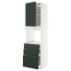 METOD / MAXIMERA High cab f oven w door/3 drawers, white/Havstorp deep green, 60x60x220 cm