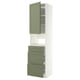 METOD / MAXIMERA High cabinet f built-in appliances, white/Axstad grey-green, 60x60x240 cm