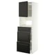 METOD / MAXIMERA High cabinet f built-in appliances, white/Bodbyn black, 60x60x200 cm