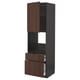 METOD / MAXIMERA High cabinet f oven+door/2 drawers, black/Sinarp brown, 60x60x200 cm