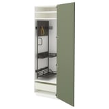 METOD / MAXIMERA High cabinet with cleaning interior, white/Axstad grey-green, 60x60x200 cm