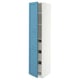 METOD / MAXIMERA High cabinet with drawers, white/Lerhyttan blue, 40x60x200 cm