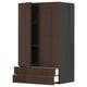 METOD / MAXIMERA Wall cabinet w 2 doors/2 drawers, black/Sinarp brown, 60x100 cm