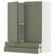 METOD / MAXIMERA Wall cabinet w 2 doors/2 drawers, white/Axstad grey-green, 80x100 cm