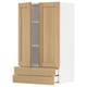 METOD / MAXIMERA Wall cabinet w 2 doors/2 drawers, white/Forsbacka oak, 60x100 cm