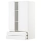 METOD / MAXIMERA Wall cabinet w 2 doors/2 drawers, white/Voxtorp matt white, 60x100 cm