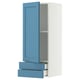 METOD / MAXIMERA Wall cabinet with door/2 drawers, white/Lerhyttan blue, 40x100 cm