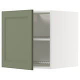 METOD Top cabinet for fridge/freezer, white/Axstad grey-green, 60x60 cm