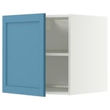 METOD Top cabinet for fridge/freezer, white/Lerhyttan blue, 60x60 cm