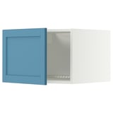 METOD Top cabinet for fridge/freezer, white/Lerhyttan blue, 60x40 cm
