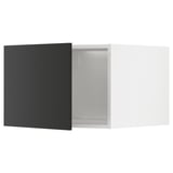 METOD Top cabinet for fridge/freezer, white/Nickebo matt anthracite, 60x40 cm