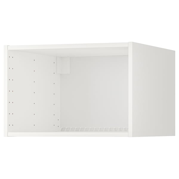 This is a white METOD top cabinet for fridge/freezer with ventilated panels.