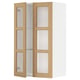 METOD Wall cabinet w shelves/2 glass drs, white/Forsbacka oak, 60x100 cm