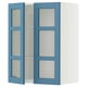 METOD Wall cabinet w shelves/2 glass drs, white/Lerhyttan blue, 60x80 cm