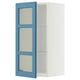 METOD Wall cabinet w shelves/glass door, white/Lerhyttan blue, 40x80 cm