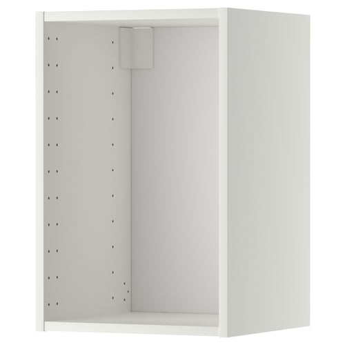 White METOD wall cabinet, empty, rectangular, with perforated back for ventilation.