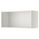 White METOD wall cabinet, rectangular, hollow inside, with drilling holes on one side.