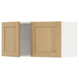METOD Wall cabinet with 2 doors, white/Forsbacka oak, 80x40 cm