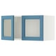 METOD Wall cabinet with 2 glass doors, white/Lerhyttan blue, 80x40 cm