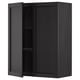 METOD Wall cabinet with shelves/2 doors, black/Lerhyttan black stained, 80x100 cm