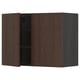 METOD Wall cabinet with shelves/2 doors, black/Sinarp brown, 80x60 cm