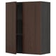METOD Wall cabinet with shelves/2 doors, black/Sinarp brown, 80x100 cm