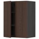 METOD Wall cabinet with shelves/2 doors, black/Sinarp brown, 60x80 cm