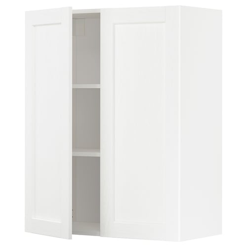 Ikea METOD white cabinet, two adjustable shelves, simple design.