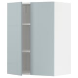 METOD Wall cabinet with shelves/2 doors, white/Kallarp light grey-blue, 60x80 cm