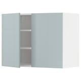 METOD Wall cabinet with shelves/2 doors, white/Kallarp light grey-blue, 80x60 cm