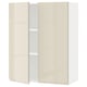 METOD Wall cabinet with shelves/2 doors, white/Voxtorp high-gloss light beige, 80x100 cm