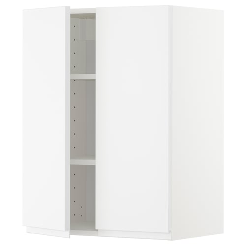 White wall cabinet from IKEAs METOD kitchen system, rectangular, minimalist design.