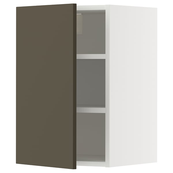 METOD Wall cabinet with shelves, white/Havstorp brown-beige, 40x60 cm