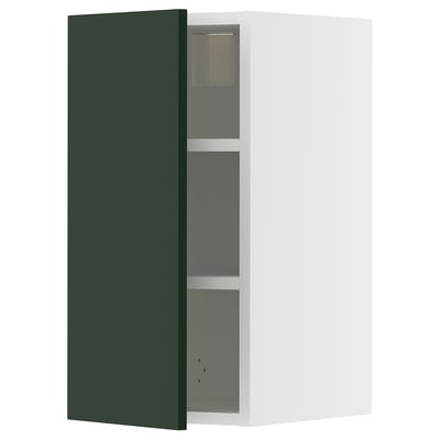 METOD Wall cabinet with shelves, white/Havstorp deep green, 30x60 cm
